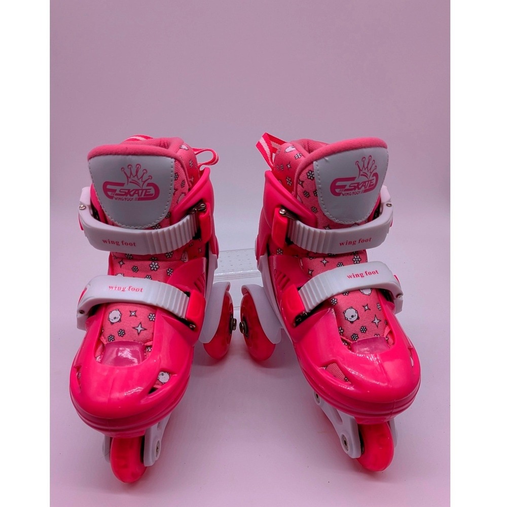 Wing Foot Adjustable Roller Skates Girls Pink Size 13 Youth 2 Quad Skates